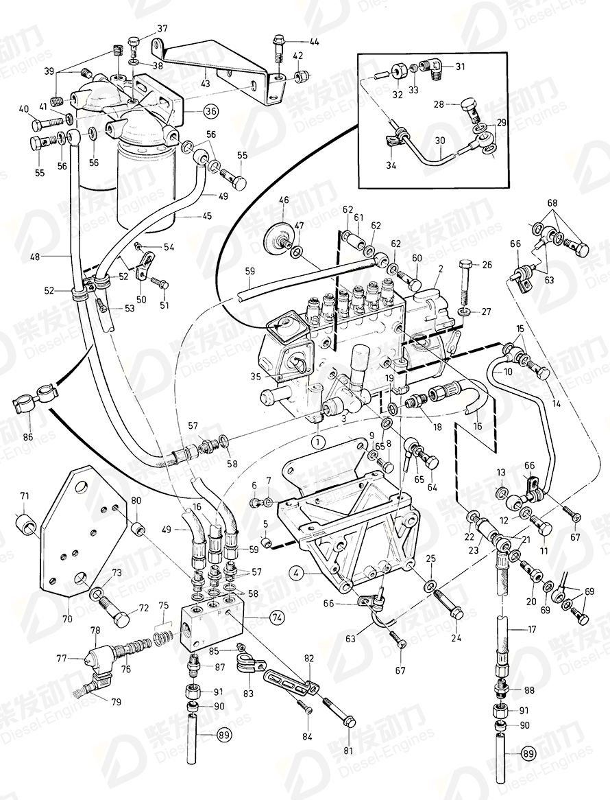 volvo penta Injection pump 3803721 Drawing volvo penta Injection pump 3803721 Drawing